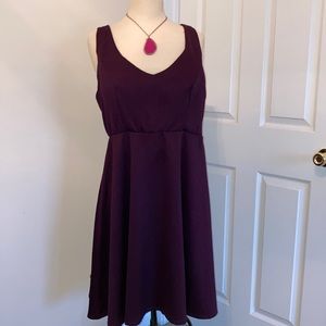 Torrid 1 Purple Textured V-Neck Skater Dress
